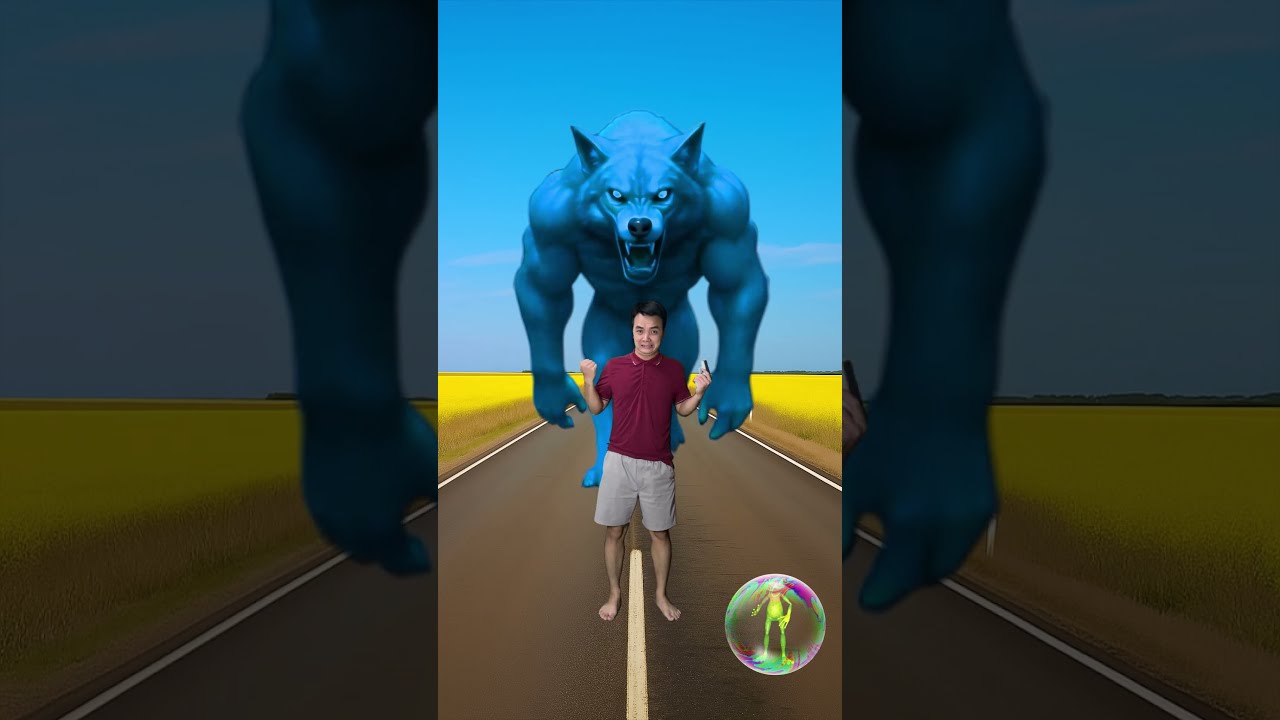 I Jump On Ball To Bigfoot Wolf Dancing Frog Funny Vfx Magic Vfxwinny