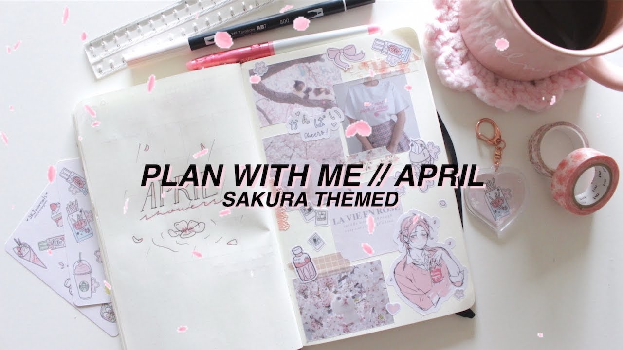 Bullet Journal // Plan With Me // April 2019 // Sakura Theme
