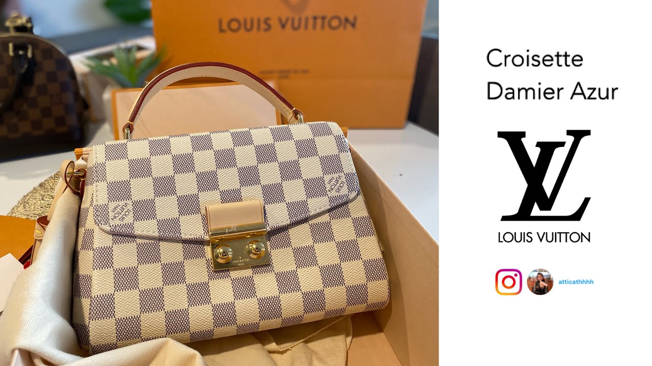 Unboxing Louis Vuitton Croisette Damier Azur, what fits