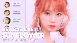 IZ*ONE - Sunflower (Line Distribution + Lyrics) Hey. Bae. Like it