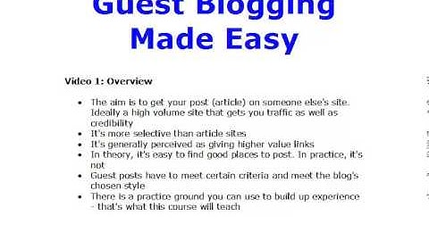 Guest Blogging Made Easy - Overview