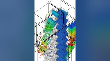 Newton DEM Simulation - Bucket Elevator - Medium Friction, Low Cohesion