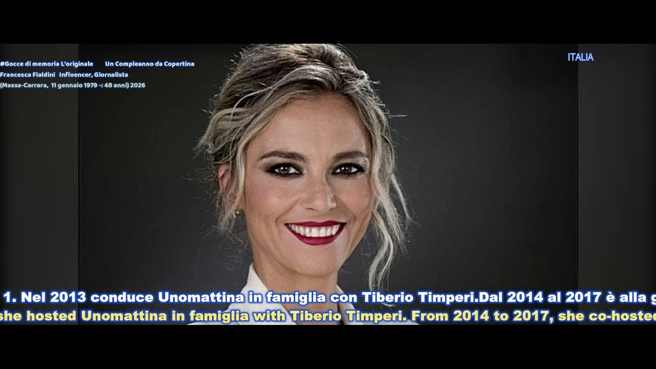 Francesca Fialdini   Influencer, Giornalista (Massa-Carrara,  11 gennaio 1979 -: 47 anni) 2026