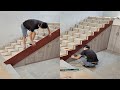 Young Man with great tiling skills -Great tiling skills -Great technique in construction PART 106