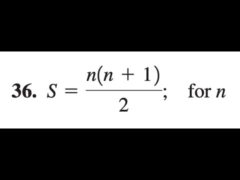 S N N 1 2 Solve For N Youtube