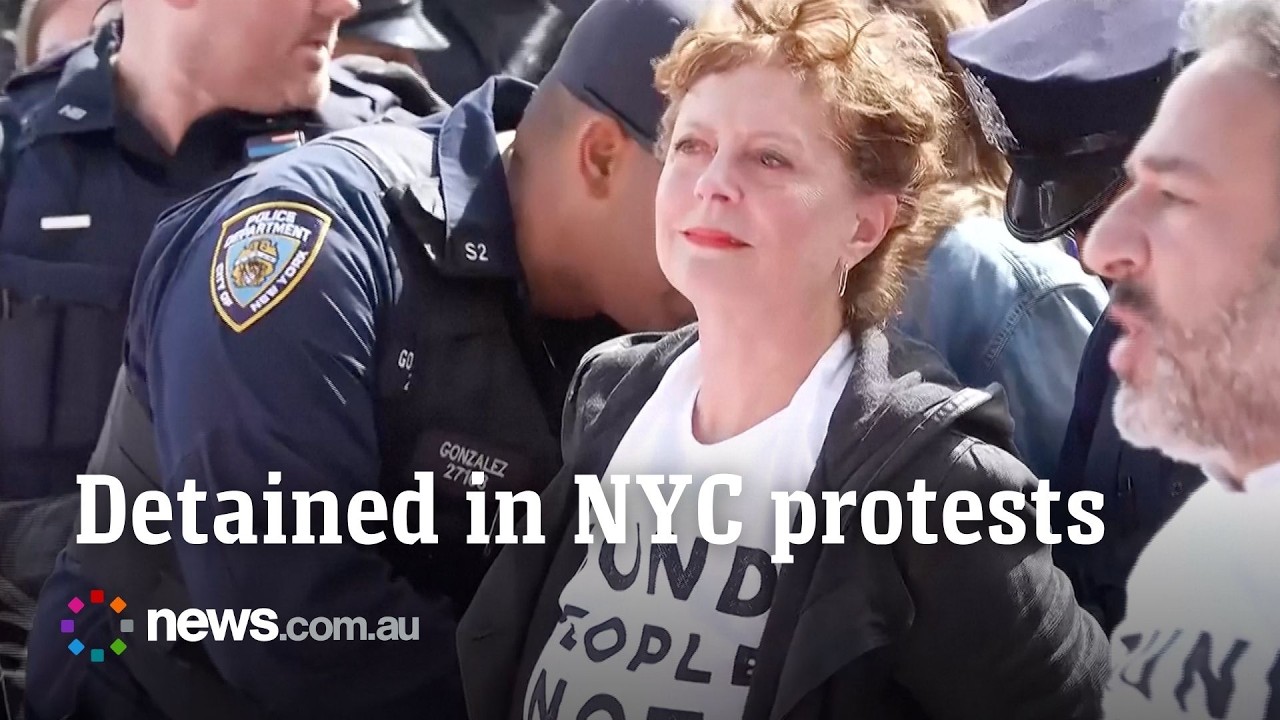 Actor Susan Sarandon detained while protesting near UN headquarters in NYC