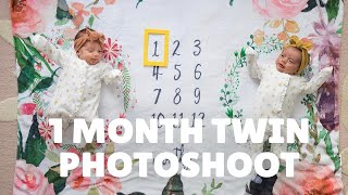 Twins 1 Month Old Baby Photoshoot