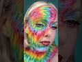 INSANE RAINBOW MAKEUP TRANSFORMATION 🌈🤯 #creativemakeup #makeup #transformation