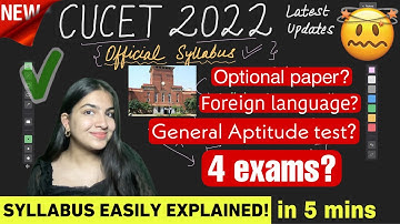 CUET / CUCET Official syllabus 2022, CUET Latest news Language test, Domain specific & Aptitude test