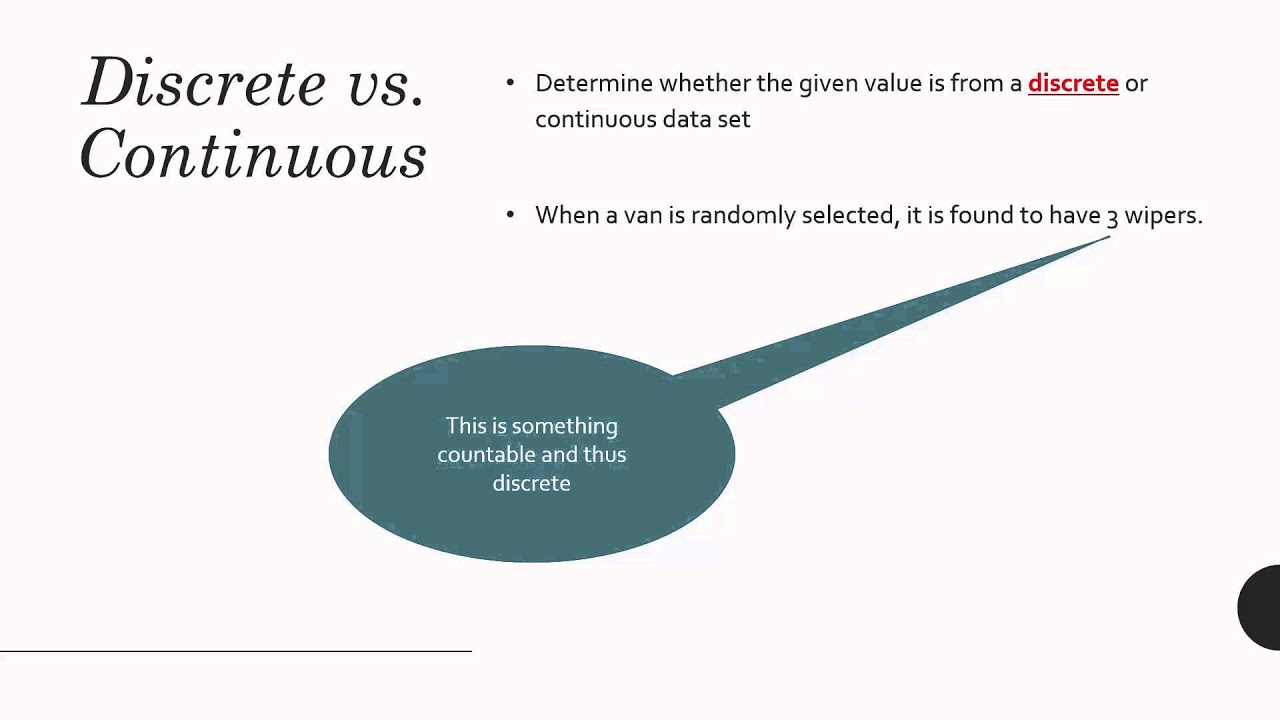 Discrete Data vs. Continuous Data - YouTube