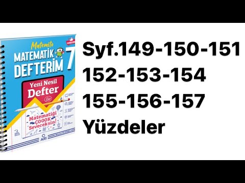 7.SINIF MATEMİTO S.149-150-151-152-153-154-155-156-157 YÜZDELER