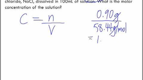 Molarity/Molar Concentrations