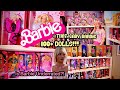 Barbie collector shows me over 100 barbies