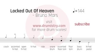 Video thumbnail of "Bruno Mars - Locked Out Of Heaven Drum Score"
