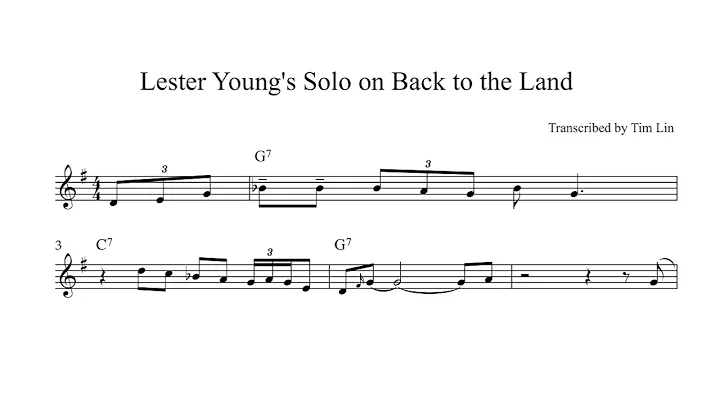 Lester Young's Solo On Back To The Land