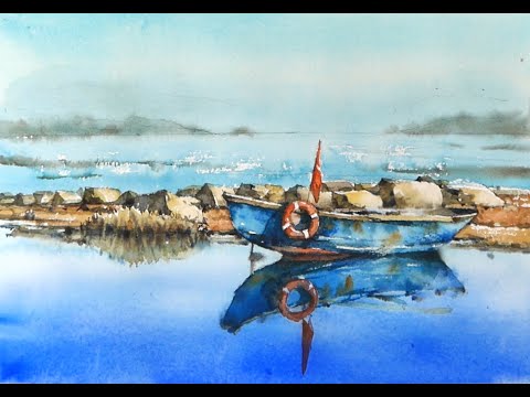 #shorts Stay for a while -  Landscape Watercolor (<strong>wet</strong>-<strong>in</strong>-<strong>wet</strong>, Arches rough) NAMIL ART