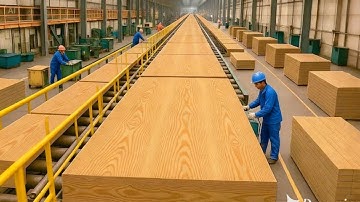 How Millions of MDF Boards Are Made From Wood Recycled Fibers in Massive Processing Line