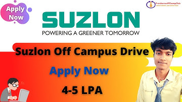 Suzlon Off-Campus Recruitment Drive Hiring Freshers For Jr. Engineer Role | Apply Now