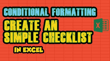 4.CONDITIONAL FORMATTING || Create an Simple CHECKLIST