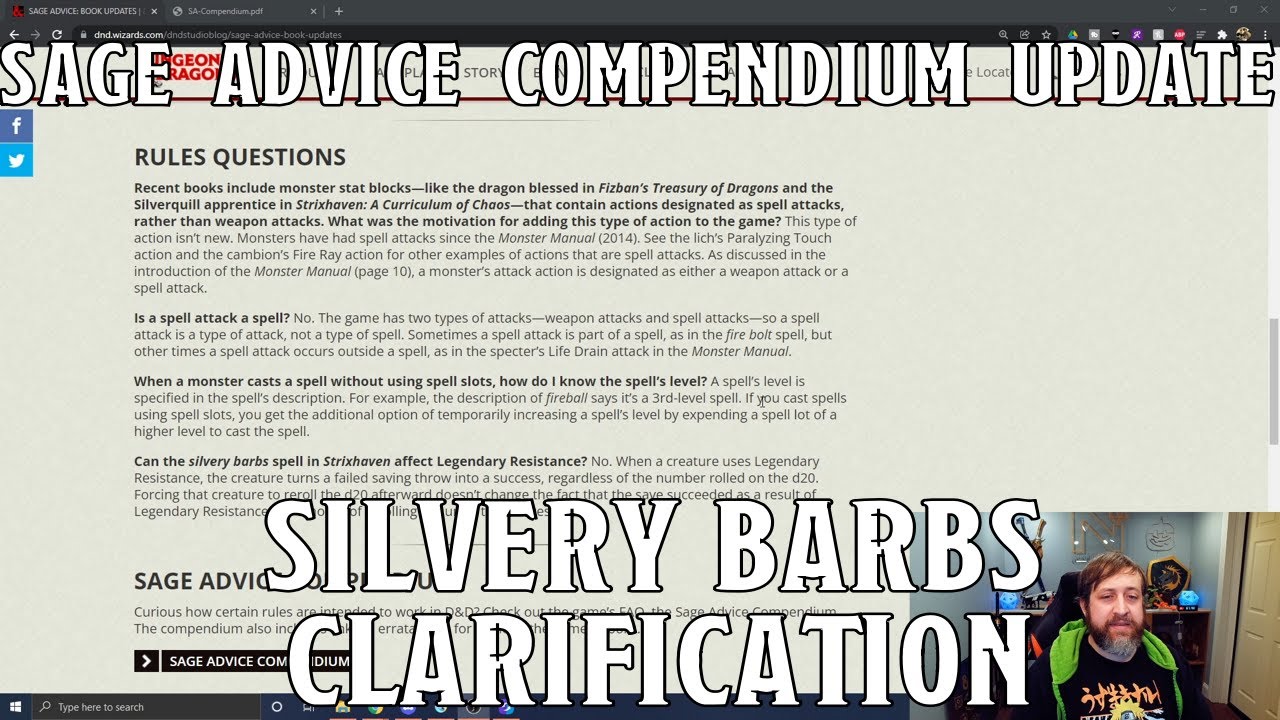 Silvery Barbs Clarification - Sage Advice Update! | Nerd Immersion