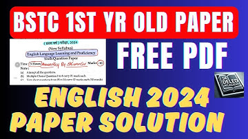 BSTC first year English 2024 Paper Solution by skumar Sir #deledacademy