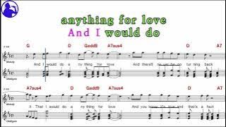 Meat Loaf-I'd do anything for lovekaraoke sheet music,MR for players,chord,chorus,Lyrics(Ye karaoke)