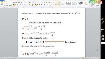 Part 3: Second property of cube roots of unity
