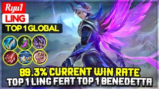 89.3% Current Win Rate, Top 1 Ling Feat Top 1 Benedetta [ Top 1 Global Ling ] Ryu1 - Mobile Legends