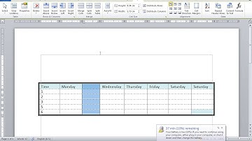 How to insert, delete column and row in MS Word explained in Khmer.