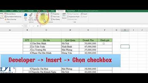 Cách tạo Checkbox trong Excel