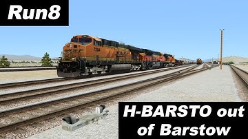 Run8 Train Simulator | H-BARSTO out of Barstow Yard | Intro to Run8