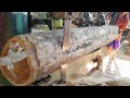 Proses kayu Jati 10x15 oleh operator bandsaw 42 profesional. Indonesian teak sawing