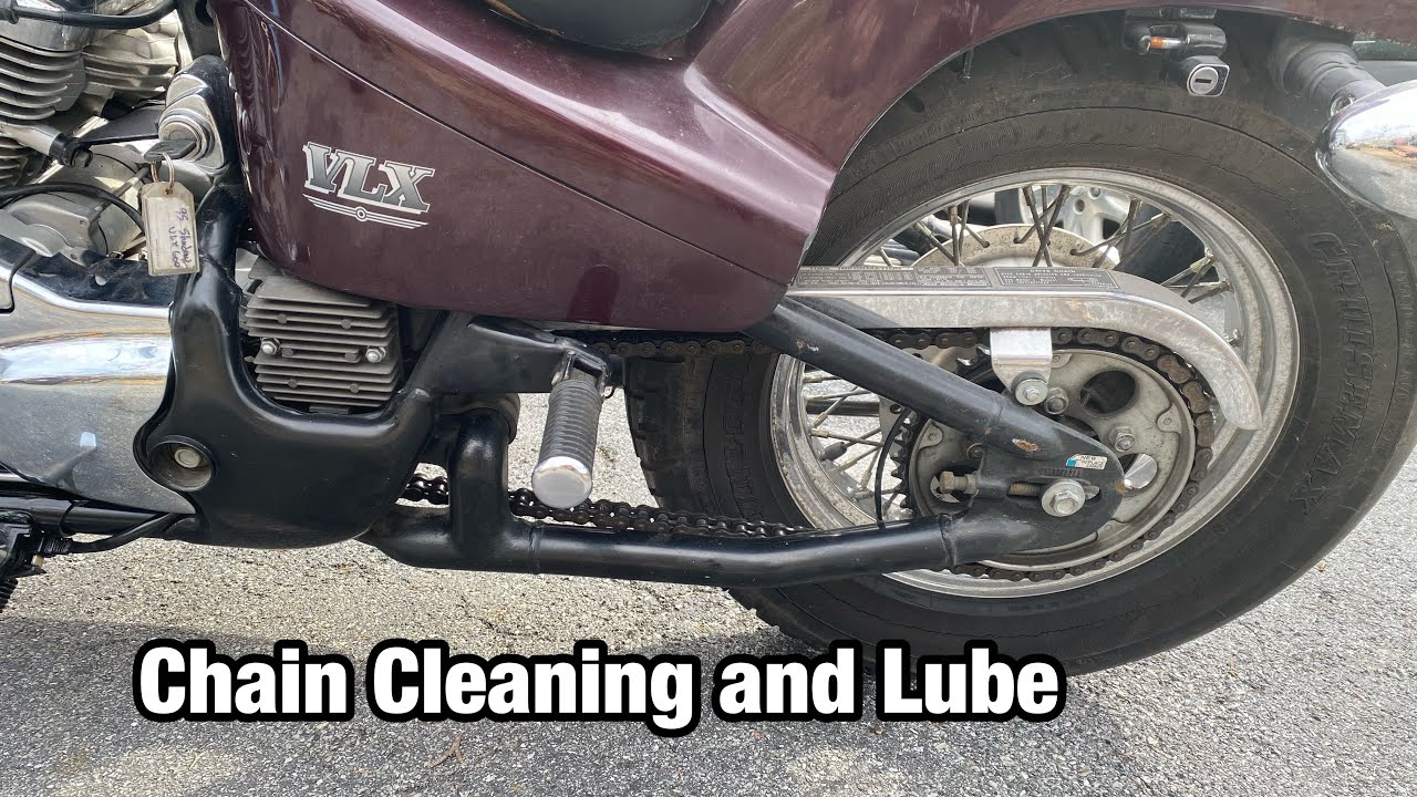Chain Clean Cleaning Lube motorcycle 1995 Honda Shadow VLX 600 VT600CD Gear Oil Kerosene Kero