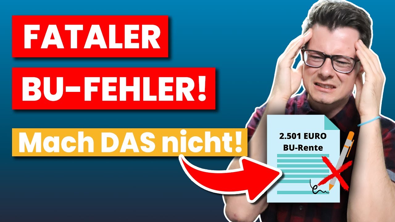 Update WARUM du nie mehr als 2.500 Euro Berufsunfähigkeitsrente abschließen solltest! (FATALER FEHLER!)