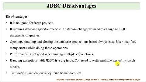 JDBC Advantages and Disadvantages in Gujarati - Bhumika Zalavadia
