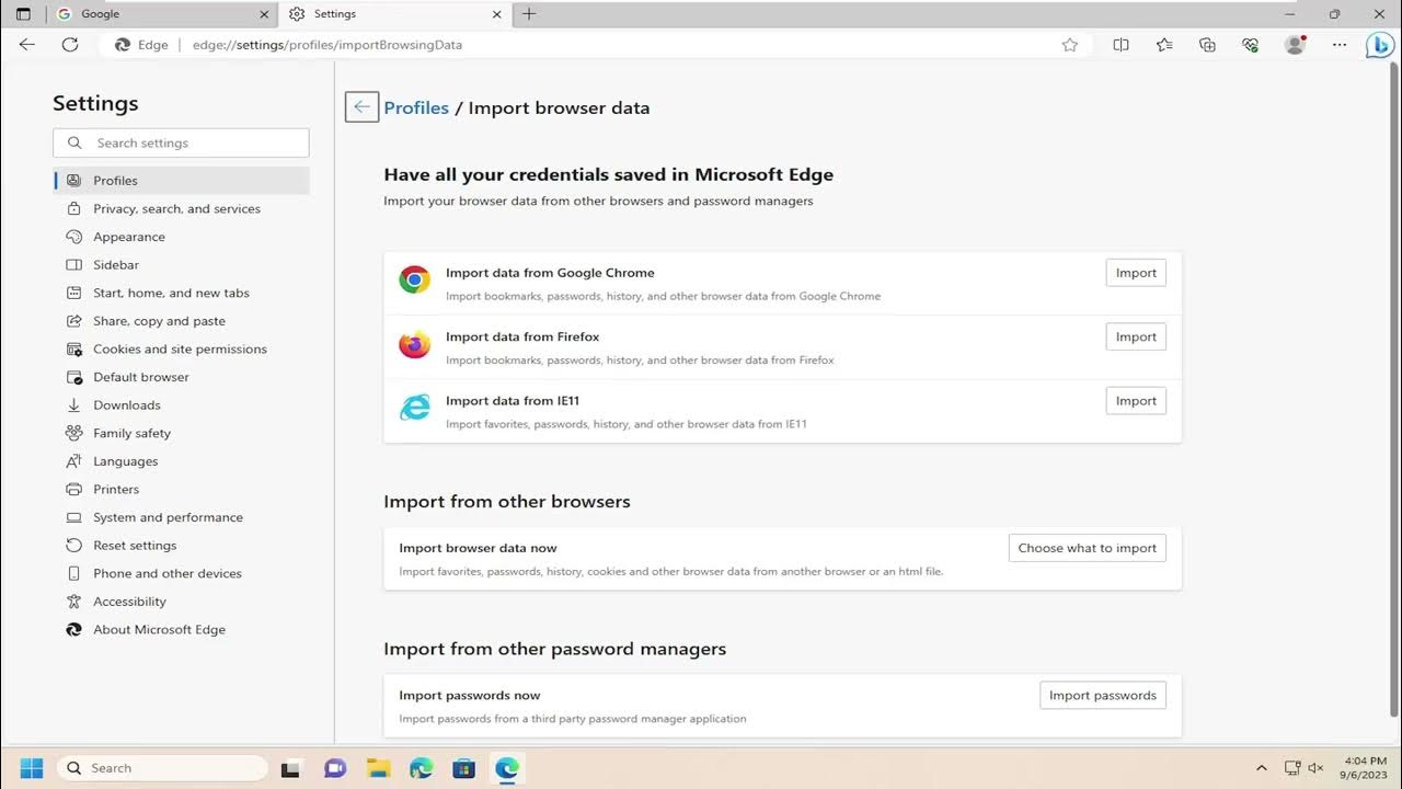 Import From Firefox To Edge