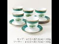 【商品紹介】 カップ＆ソーサー　5客組　グリーンアイランド　箱なし商品　Cup and saucer set, Green Island