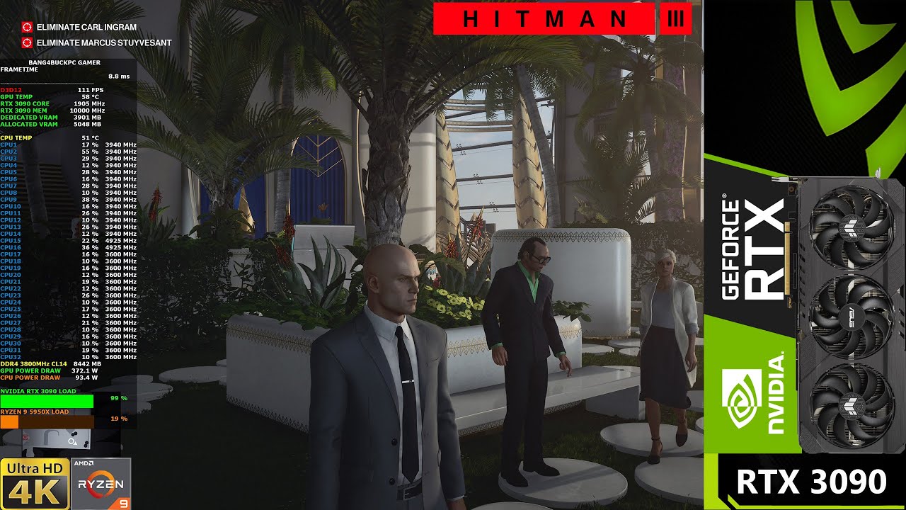 Hitman 3 Ultra Settings 4K | RTX 3090 | Ryzen 9 5950X - YouTube