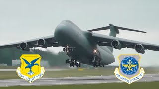 Two C-5’s from Dover AFB with Air mobility command anthem!