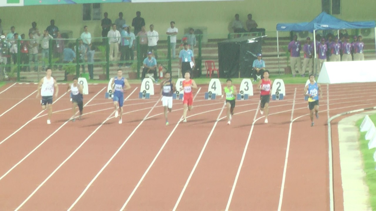 AAC 2017 - India's Amiya Mallick is Disqualified from Men's 100m Run running man turkey