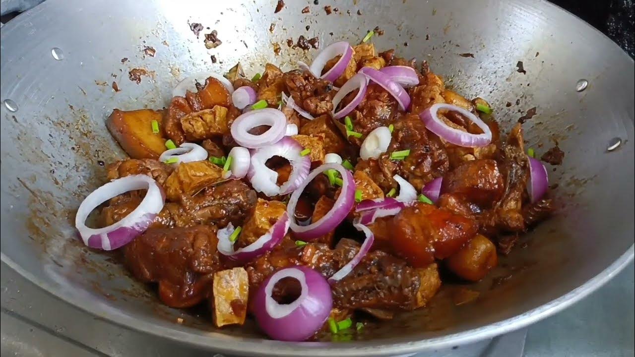 Chicken and Pork Adobo with Saging Saba & tokwa| Pinoy Dish | Lutong ...