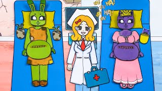 [🌟paper diy🌟] Paper Hospital - Anak anak Poppy dan Catnap yang menggemaskan - ASMR DIY Paper
