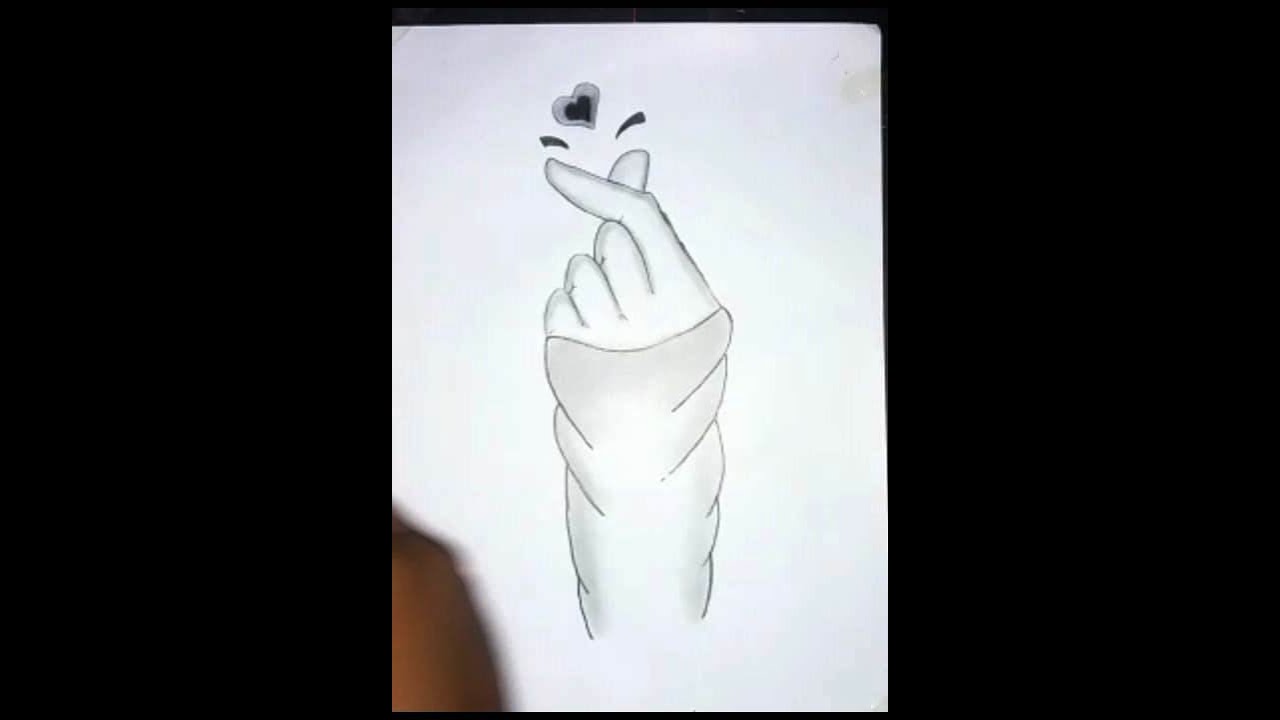 hand love pencil sketch drawing easy