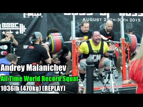 ANDREY MALANICHEV 1036LB (470KG) RECORD MONDIAL SQUAT