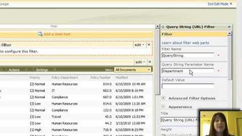 Data View Web Part - Query Strings