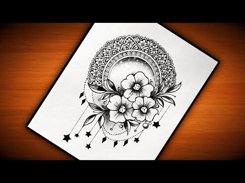 Flowers Mandala art easy|How to draw mandala art for beginners @VennilaYLCreations |Mandala art