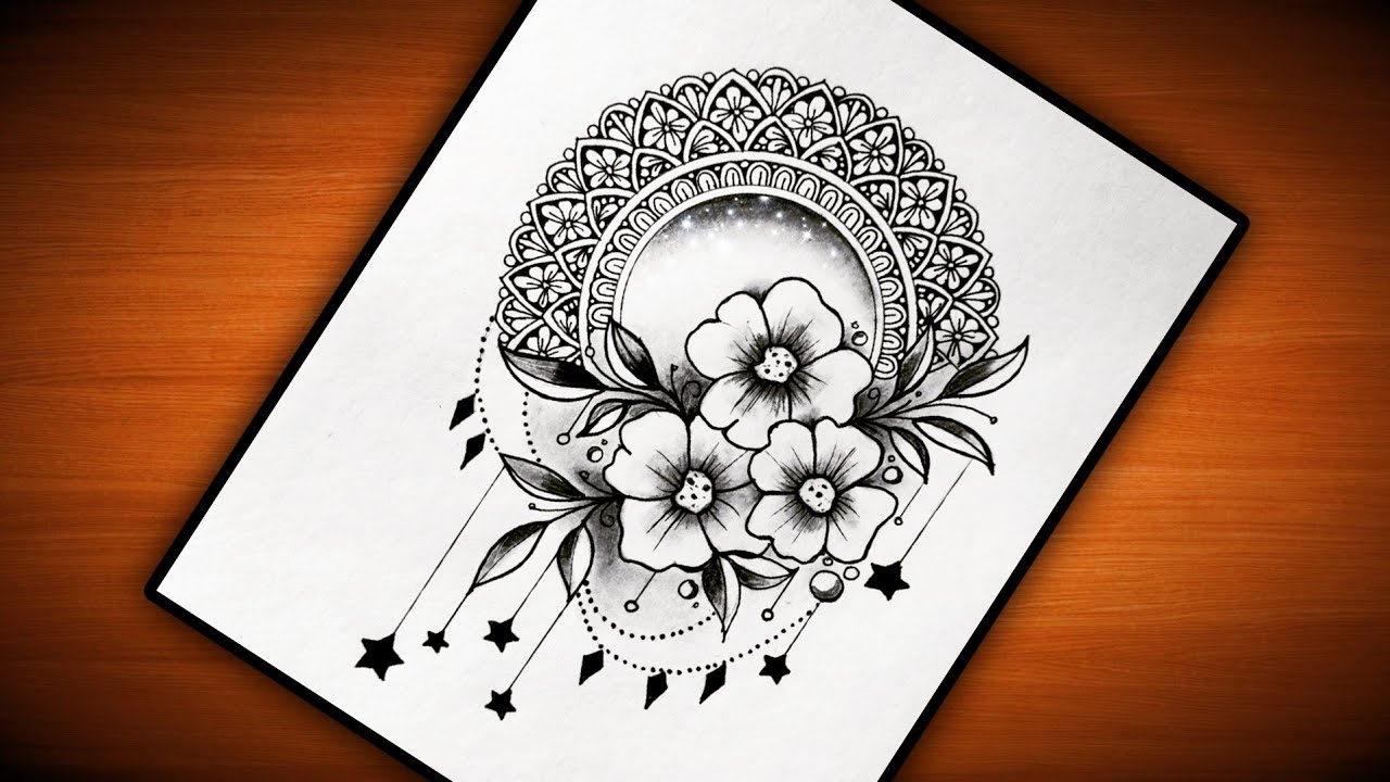 Flowers Mandala art easy|How to draw mandala art for beginners ...