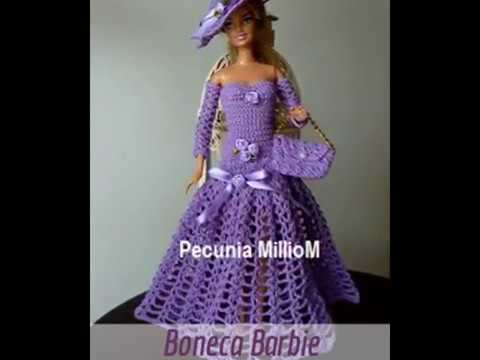 vestido para boneca barbie de croche