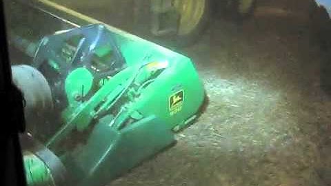 DelhotalFarms.com-Fall 2010-harvesting soybeans at night with Trimble RTK