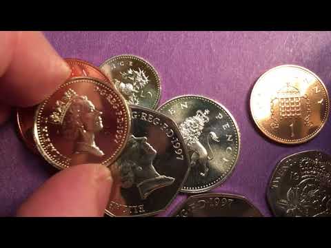 1997 UK Coin Year Collection - Penny, 5P, 10P, 20P, 50P, Pound, Two £ United Kingdom - Great Britain